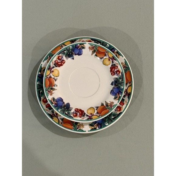 Maplehill Other - Maplehill Stoneware Harvest Fruit Set 2 Salad Plates 8" & 2 Saucers Vintage